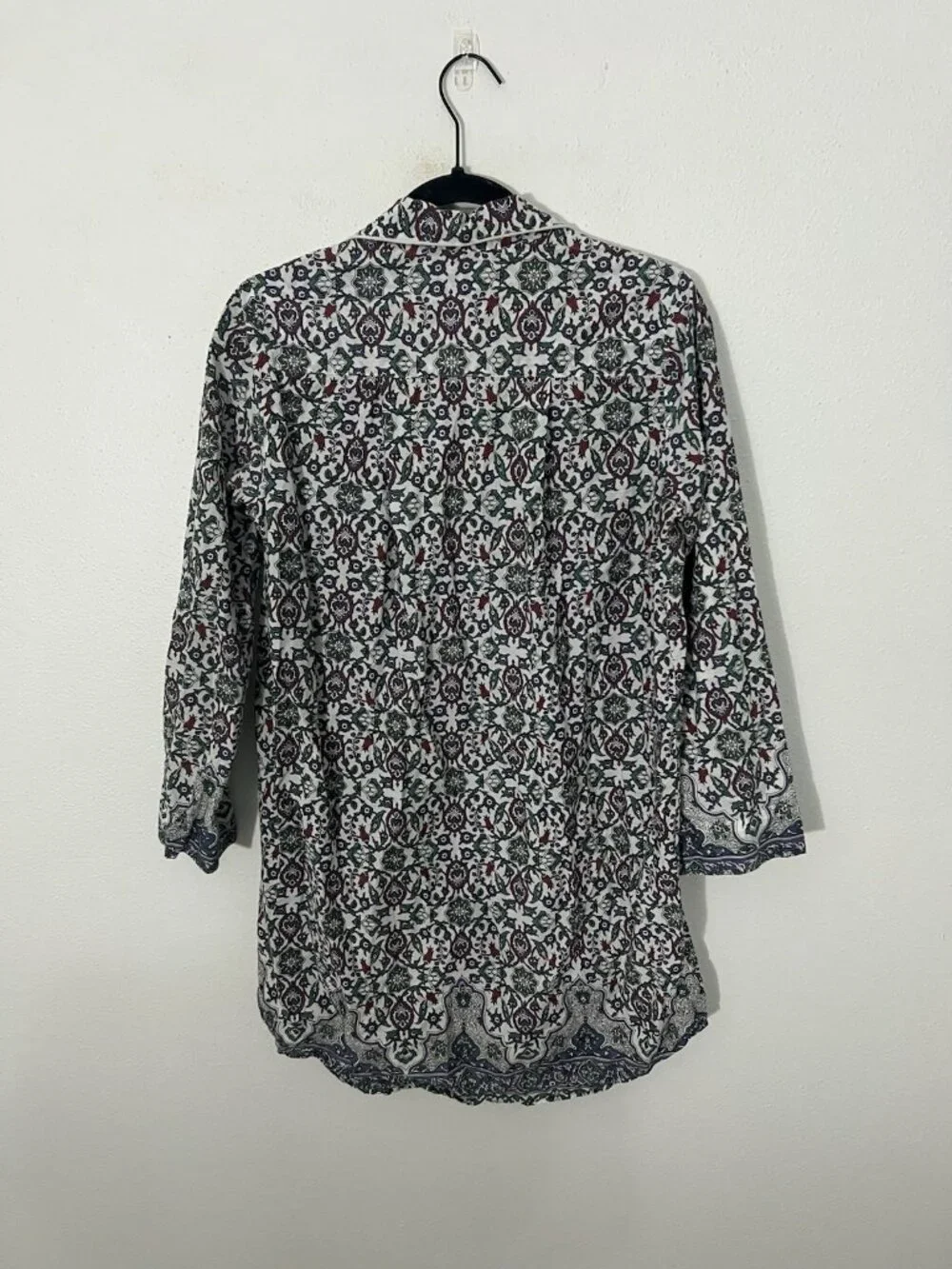 Julia Amory Cotton Husband PJ shirt Size Medium Colorful Floral